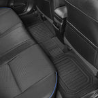 Motor Trend 943-BK FlexTough Defender Car Floor Mats -Next Generation Deep Dish Heavy Duty Contour Liners for Car SUV Truck & Van-All Weather Protection, Trim to Fit Most Vehicles Black