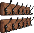 Dseap Coat Rack Wall Mounted - 24" Long 6 Tri Hooks, Heavy Duty Wooden Wall Coat Hanger Coat Hook for Clothes Hat Jacket Clot