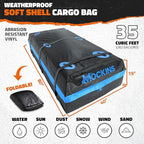 Mockins 35 Cu Ft XL Car Rooftop Cargo Carrier Bag | 80"x40"x19" All-Weather Vehicle Soft-Shell Carriers for Vehicles with or Without Roof Racks | Secure Luggage Bag for Car Roof Storage & Accessories