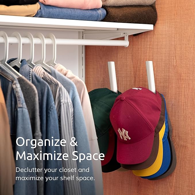 Ozueccr Hat Hook for Baseball Caps – Wall Mounted Vertical Hat Holder, Multi-Purpose Wall Hook, Closet Cap Organizer, Sturdy 