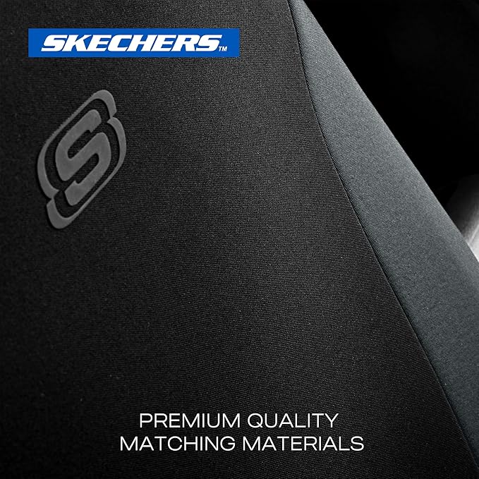 Skechers Seat Covers, Premium Breathable Polyester Seat Covers, Car Seat Covers Full Set Airbag Compatible, Automotive Comfor