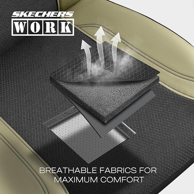 Skechers Car Seat Covers, Work Leather Seat Covers 5-Times Stronger Built-in Webbing,Oxford Fabric Seat Cover Full Sets, Airb
