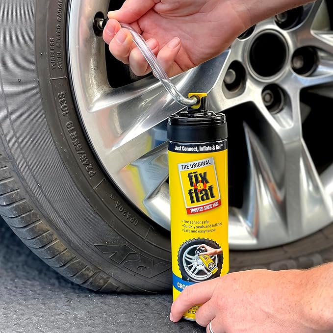 Fix-A-Flat S60430 Aerosol Emergency Flat Tire Repair and Inflator, for Large Tires, Eco-Friendly Formula, Universal Fit for A