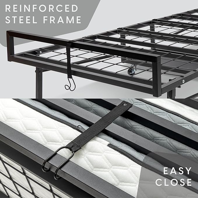 Milliard Deluxe Presidential Folding Bed with Mattress for Adults, Twin Size, Portable Foldable Bed with Bonus Pillow and Bla