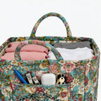 Quilted Laundry Basket with Handles - Multi-Purpose Fabric Storage Basket，Boho Fabric Storage Baskets with Handles for Car, H