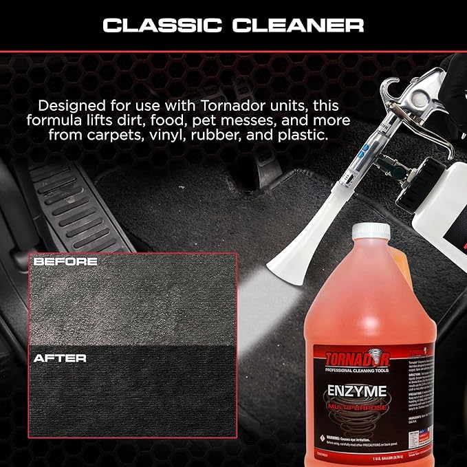 Tornador TC-Enzyme Multi-Purpose Cleaner – 1 Gallon | Enzyme Interior Cleaner for Carpet, Upholstery, Car Detailing Car Clean