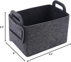 Minoisome Storage Basket Felt Storage Bin Collapsible& Convenient Box Organizer with Carry Handles for Office Bedroom Closet 