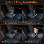 Car Cup Holder Expander 2 in 1, Expandable Cup Holder with Adjustable Base, The Upper Part Fits Yeti, Ramblers, Hydroflask, Other Large Bottles/Mugs, expandable to 3"-6.5"