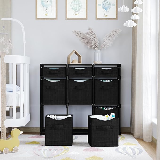 Cube Storage Organizer with Storage Bins Included - The Perfect Closet Organizers and Storage Solution. Includes 9 Storage Cu