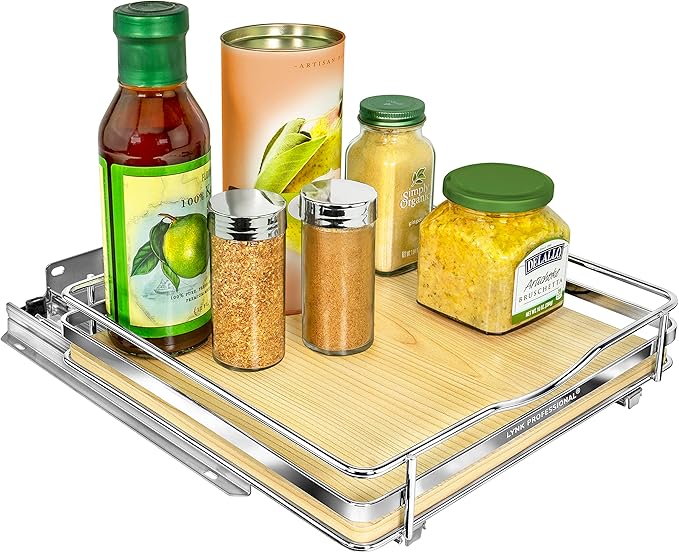 LYNK PROFESSIONAL® Élite™ Pull Out Spice Organization for Cabinets - 10-3/8 inch Wide – Spice Rack for Inside Cabinets – Wood