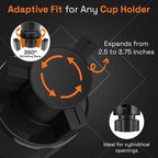 Car Cup Holder Expander 2 in 1, Expandable Cup Holder with Adjustable Base, The Upper Part Fits Yeti, Ramblers, Hydroflask, Other Large Bottles/Mugs, expandable to 3"-6.5"