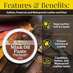 Fiebing's Mink Oil for Leather Boots (2 Pack, 6 oz Each) - Leather Cleaner & Conditioner - Waterproof, Preserve, Soften All S