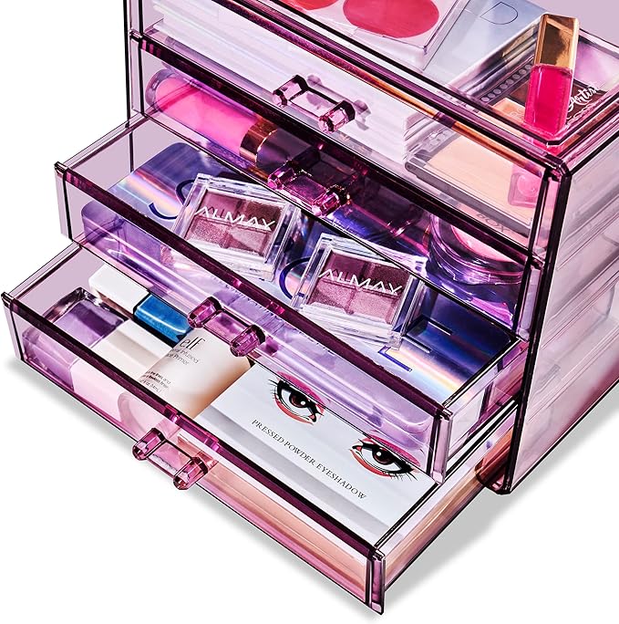 Sorbus Makeup Organizer - 4 Drawer Acrylic Make Up Organizers and Storage for Cosmetics, Jewelry, Beauty Supplies, Clear Make