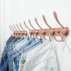 Dseap Coat Rack Wall Mounted - 5 Tri Hooks, Heavy Duty, Stainless Steel, Metal Coat Hook Rail for Coat Hat Towel Purse Robes 