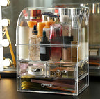 Clear Large Acrylic Makeup Organizer With Lid Cosmetic Storage Drawers Portable Makeup Organizers Dustproof And Waterproof Bo
