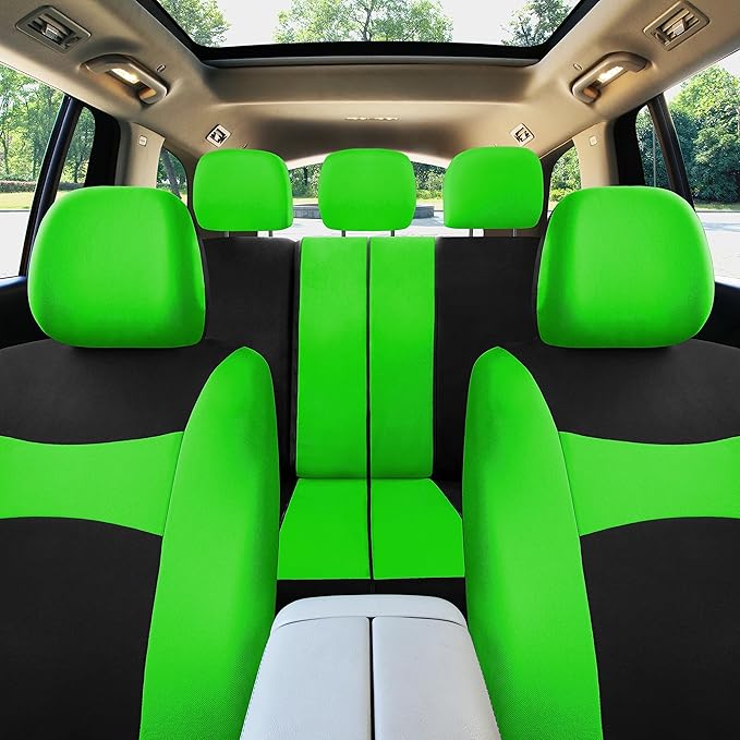 FH Group Car Seat Covers Full Set Cloth - Universal Fit,Automotive SeatCovers,Low Back Front SeatCovers,Airbag Compatible,Spl