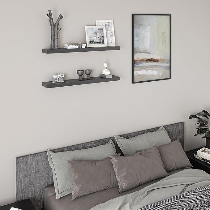 Ballucci Floating Shelves, 36" Wood Wall Shelf Set of 2, with Invisible Brackets for Bathroom, Living Room, Bedroom, Kitchen,