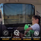 EcoNour Magnetic Car Sun Shade Side Window (2 Pack) | Rear Window Sun Shade, Blocks Harmful UV Rays | Ensures Privacy Protection | Baby Travel Accessories | Magnetic Curtain for Baby and Kids