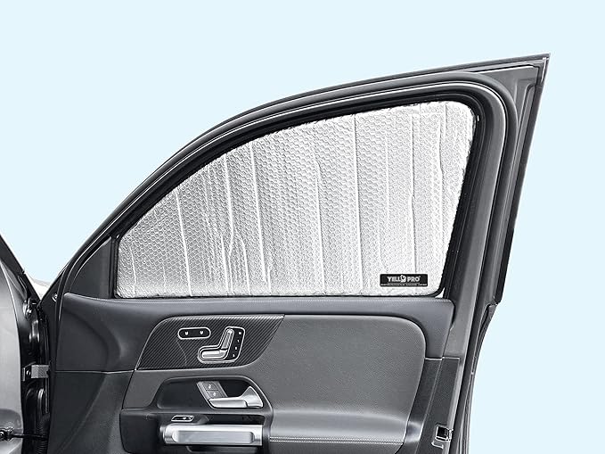 YelloPro Side Window Front Seat Sunshade (Set of 2) Custom Fit for 2020 2021 2022 2023 2024 2025 2026 Mercedes-Benz GLB-Class SUV, UV Reflector Sun Protection Accessories (Made in USA)