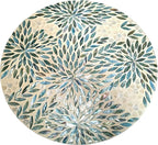 i-lan 18-inch Mother of Pearl Lazy Susan – Large Rotating Turntable with Floral Inlay, Smooth Spin for Kitchen Cabinet Dining