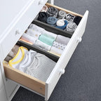 Utoplike 4 pcs Bamboo Kitchen Drawer Dividers Large, Adjustable Black Drawer Organizers, Spring Loaded, Works in Kitchen, Dre