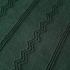 BATTILO HOME Christmas Décor Green Throw Blanket with Fringe, Geometric Bed Throws Dark Green Throws Decorative Throw Blanket