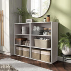 Homes: Inside + Out Apexa 3-Tier Cube Storage Organizer Shelves, Stackable Wood Bookcase Fits Cubby Bins for Organization, Do