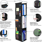 ABRA® 3 Shelf Hanging Locker Organizer for School, Work, Gym, Closet | Deep Shelves 6.5”x 9”| Eco-Friendly Fabric Healthy for