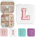 Parima Travel Jewelry Case - Initial Jewelry Boxes, Travel Gifts for Women Girl, Ring, Necklace, Earring Organizer Box - Init