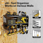 Spampur Power Tool Organizer Wall Mount with Charging Station, 3 Layer Heavy Duty Metal Tool Storage Rack Loads 420lbs with 6
