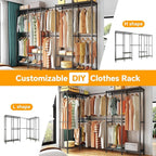 Higeego H5 Pro Heavy Duty Garment Rack, Freestanding Clothes Rack, Wardrobe Closet for Hanging Clothes, Portable Closet Organ