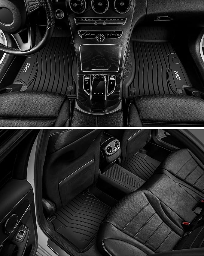 3W Floor Mats & Cargo Liner for Benz C-Class 2022-2026, TPE All Weather Floor Liner for Benz C-Class C300/C43 AMG/C63 AMG S/C63 AMG S E Car Mats (for Sedan Only)