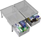 Simple Houseware Stackable Cabinet Basket Drawer Organizer, Silver