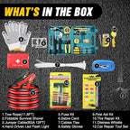 Nilight Car Emergency Kit with Jumper Cable Air Compressor Tire Repair Essential Tools First Aid Alligator Connector Electric