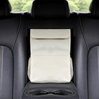 Car Garbage can with lid Leak Proof Vehicle Trash Can 3 Storage Pockets Hanging Waterproof car Trash Bag for SUV Beige