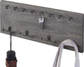MyGift Wooden Key Rack Organizer in Vintage Gray Finish, Wall-Mounted Entryway Hanging Key Holder with 12 Hooks