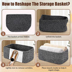 5-Pack Small Woven Rope Storage Baskets – 2 Sizes Organizer Bins for Closet, Shelf, Bookshelf, Nursery, Changing Table, Fabri