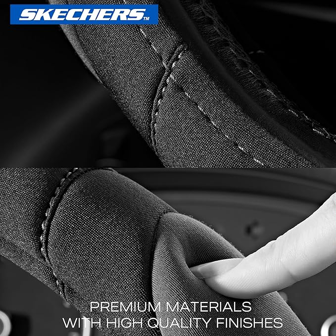 Skechers Steering Wheel Cover,14.5-15 Inch Universal Memory Foam Car Steering Wheel Covers Breathable Anti-Slip Steering Whee