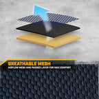 Cat MeshFlex Blue & Black Rear Seat Cover for Car – Durable Canvas & Mesh Design 60/40 Split Bench Protector for Cars, Trucks