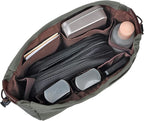 Vercord Canvas Handbag Organizers, Sturdy Purse Insert Organizer Bag in Bag, 10 Pockets Color Army Green Small