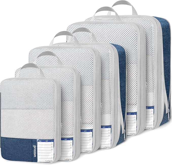 Compression Packing Cubes for Travel, Lightweight Vacation Travel Essentials, Travel Accessories for Suitcase Organizer Bags 