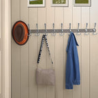 Dseap Coat Rack Wall Mount - 38” Long 10-Tri-Hooks Heavy Duty Coat Hanger Rail Wall Hooks for Hanging Coats Hats Clothing Clo