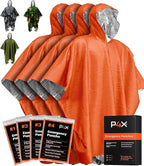 PREPARED4X Emergency Mylar Poncho – Survival Rain Poncho with Hood – Lightweight, Compact, Reusable Emergency Blanket Poncho 