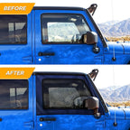 EcoNour Front Window Shade for Jeep Wrangler | Mesh Window Shade for Side Windows Sun Glare & UV Protection | Wrangler Sun Shades for Front Window | Adjustable Elastic Fabric Window Shade for Jeep