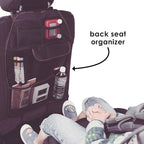 Diono Stow 'n Go Car Back Seat Organizer for Kids, Kick Mat Back Seat Protector, with 7 Storage Pockets, 2 Drinks Holders, Wa