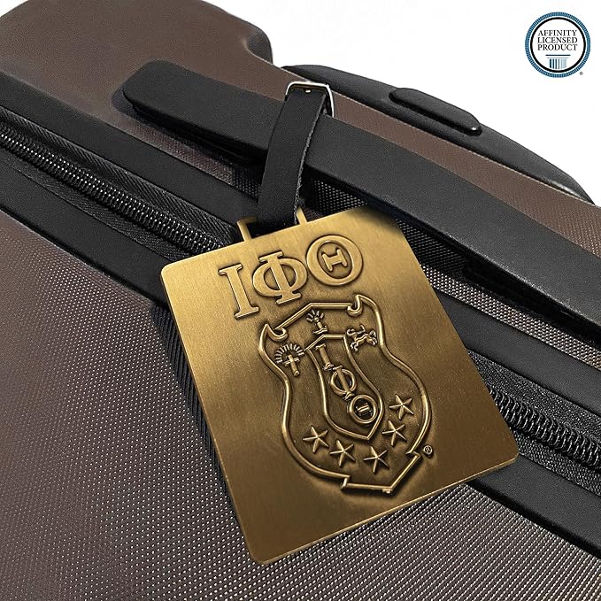 Iota Phi Theta Fraternity Paraphernalia - Official Vendor - Set of 2 Luggage Tags - Greek Letters and Shield