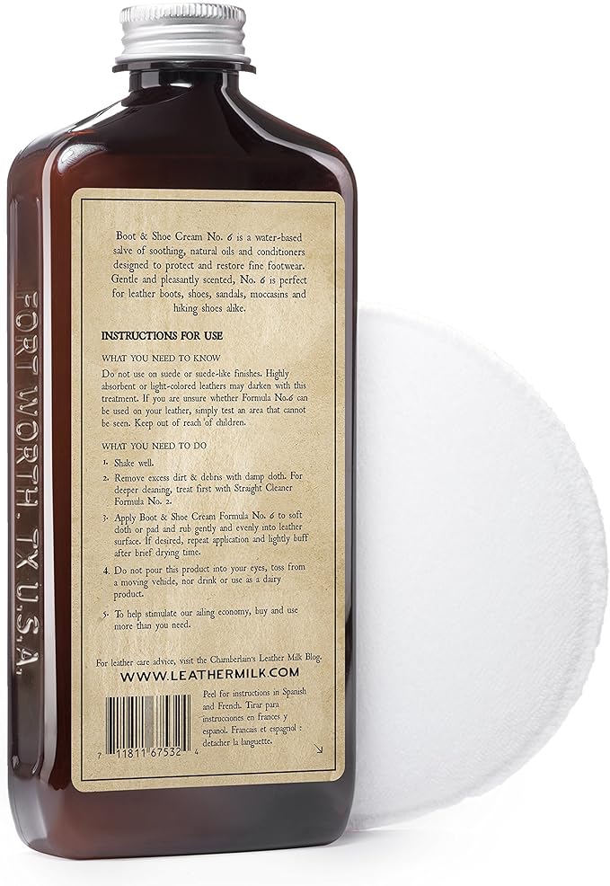 Leather Milk Leather Boot & Shoe Conditioner and Cleaner - No. 6 - All-Natural, Non-Toxic Shoe Care Cream Made in The USA. 2 