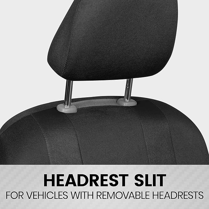 BDK carXS Seat Covers for Cars, Black Two-Tone with Matching Back Seat Cover, Made to Fit Most Auto Truck Van SUV, Interior C