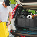 Simple Deluxe Trunk Organizer for Car/SUV, Collapsible 600D Waterproof Oxford Polyester 50L Storage Box, 2 Compartments Multi