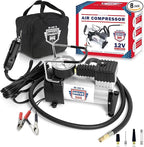 Tire Inflator Portable Air Compressor – 12V DC Air Pump for Car Tires, 150 PSI Electric Air Pump with Tyre Pressure Gauge – Corded Silver by WE LOVE TO DRIVE